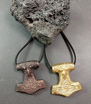 Skåne Tors hammare i  Metall Halsband med Bomulls Snöre