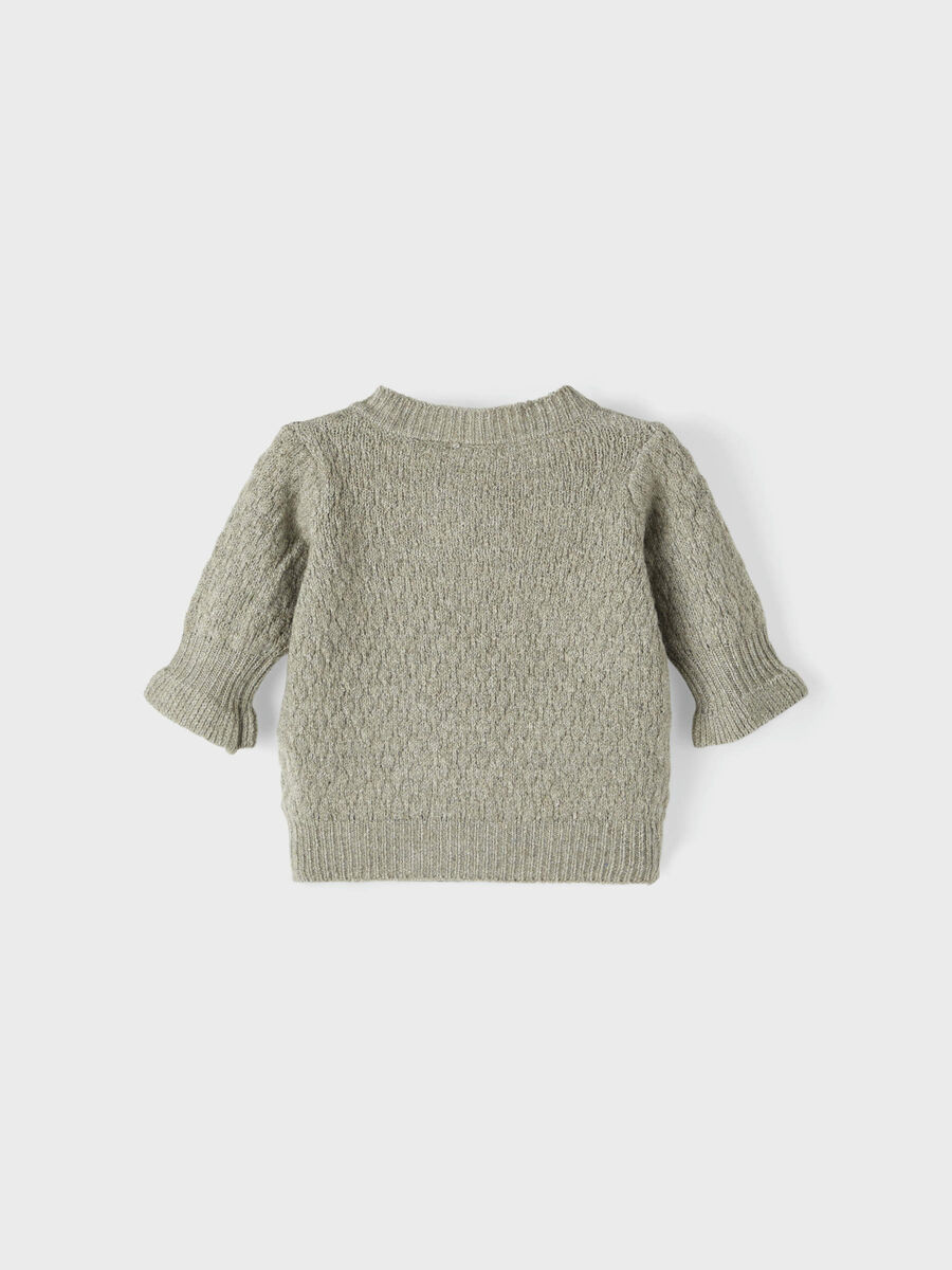 Name it Baby Girl Stickad Kofta Sage, Storlek 62 - 3