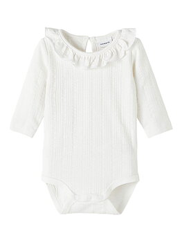 Name it Baby Body Vit med Volang, Storlek 80
