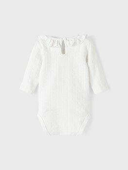 Name it Baby Body Vit med Volang, Storlek 80