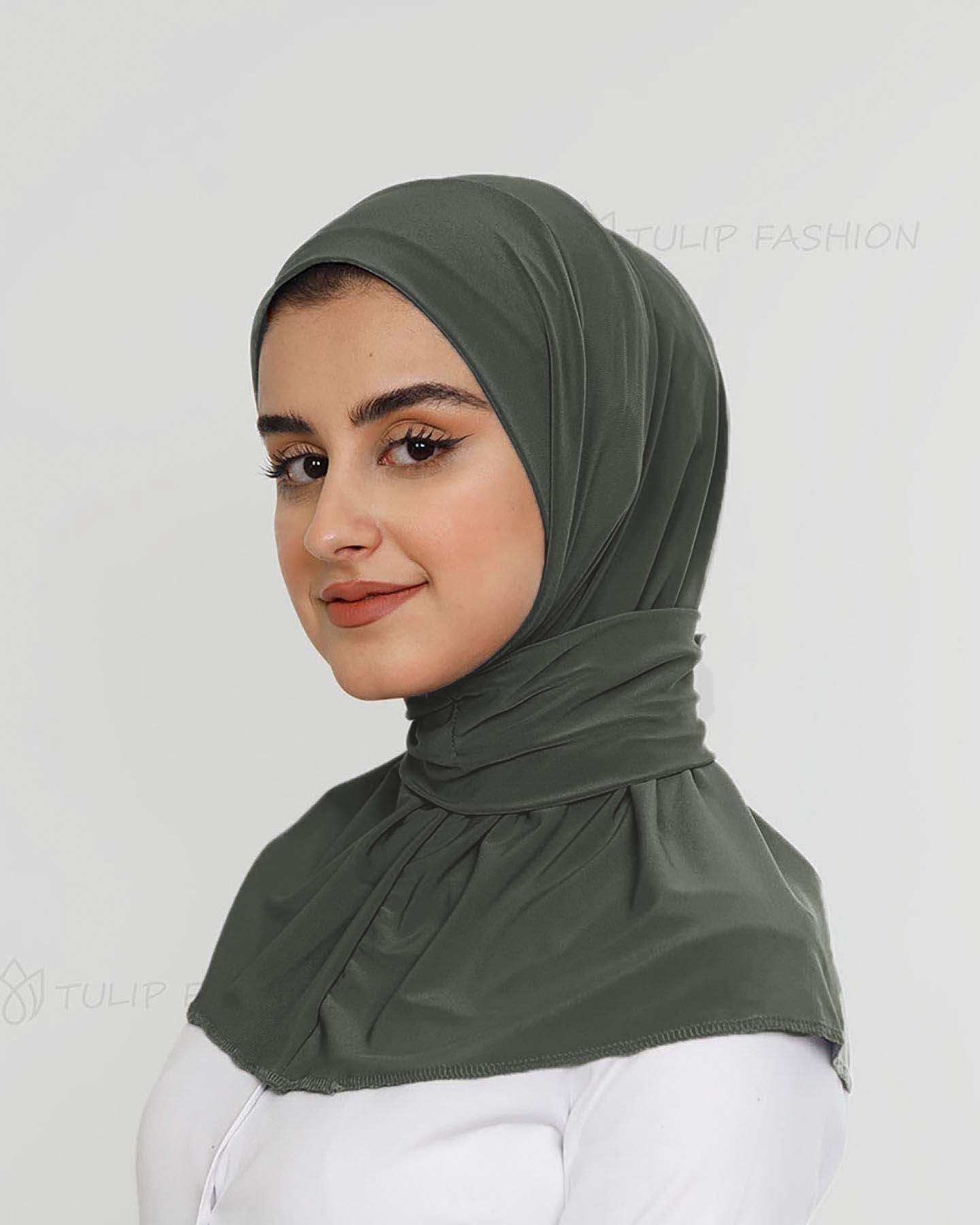 Al Amira Instant Hijab - Dark Gray - 3