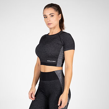 Selah Seamless Crop Top, black