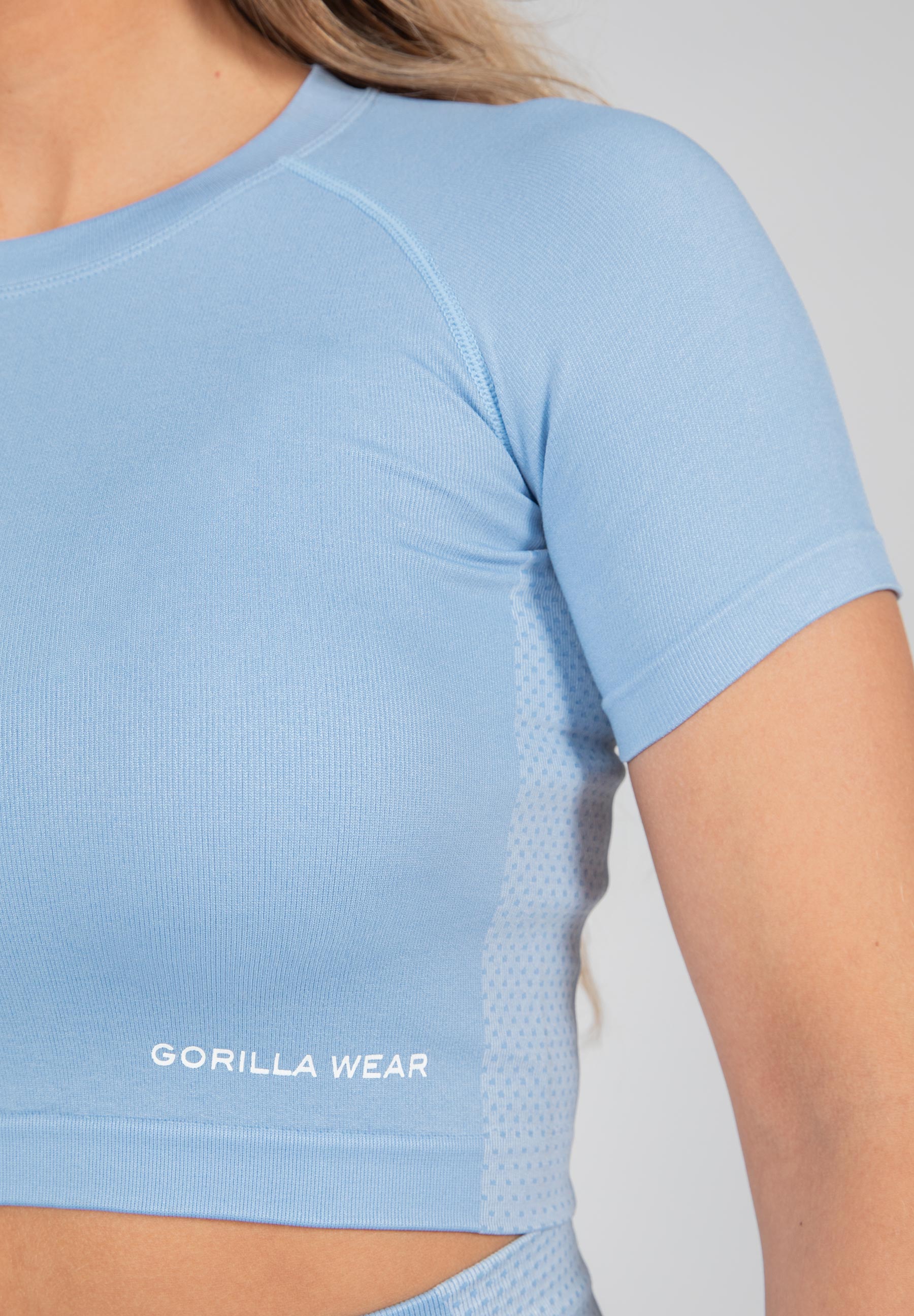 Selah Seamless Crop Top, light blue - 7