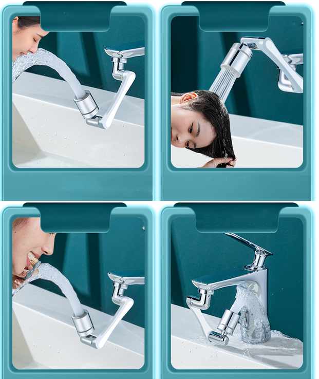 Swivel Faucet Extension 1440° - Flexible & Rotatable with 2 Water Positions - 10