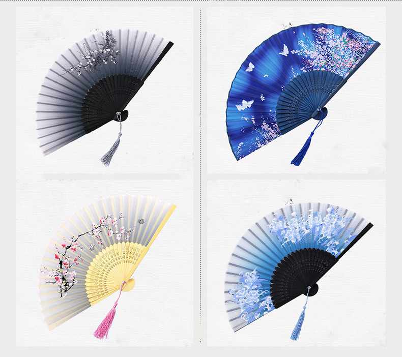 Fan Silk with Tassel - Various Colors - 9