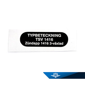 Nimikilpi Zündapp KS50/540, tyyppi 540-09, TSV 1416 1984