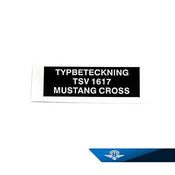 Navneskilt Mustang Cross Special/Cross B, TSV 1617 1975-.