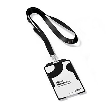 Logoband med korthållare