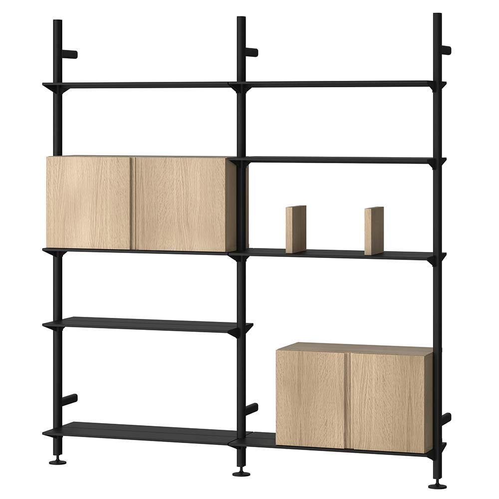 Pira G2 W B Black grey/White oak 180 cm