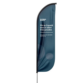 Beachflagga Stl S Blå med text, ON DEMAND