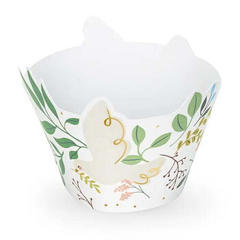 Cupcake wrapper - Blommor och duvor -1