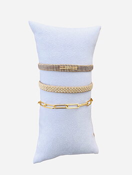 Armband i läder med pärlor