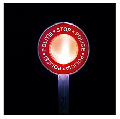 Police Stop sign with light