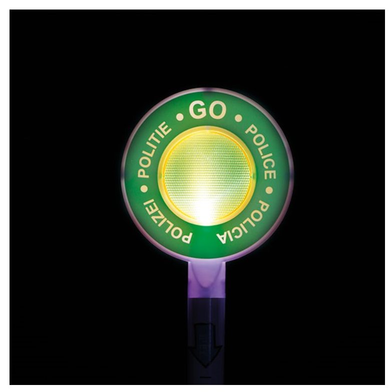 Police Stop sign with light, Lysande stoppskylt - 3