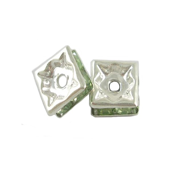 Strass fyrkant lime 10st