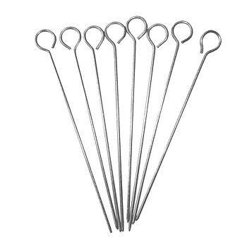 Steknålar 10cm i rostfritt opolerat stål. 8-pack