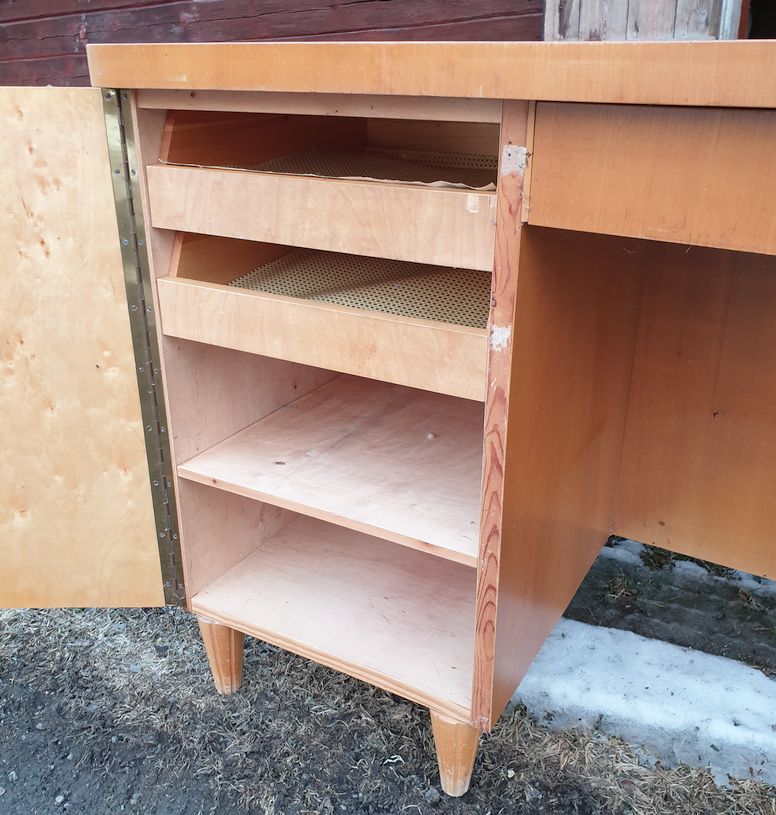 Elm and birch desk, 1940s - 4