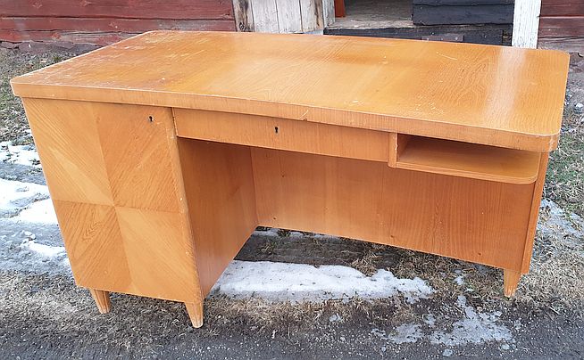 Elm and birch desk, 1940s