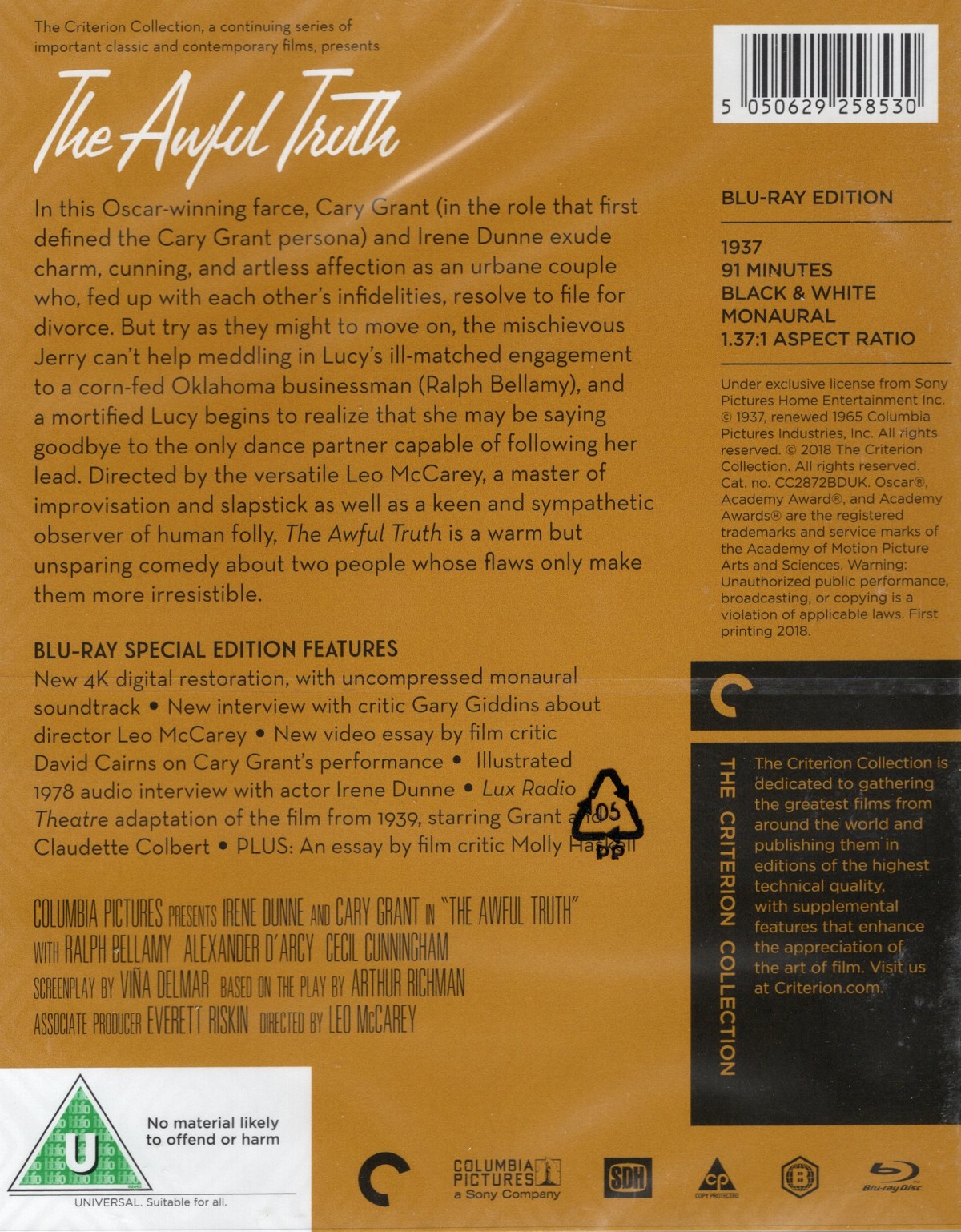 Awful Truth (Criterion Collection) (ej svensk text) (Blu-ray) - 2