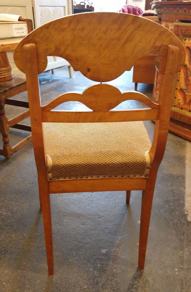 Stol i björk, biedermeier 1840-50-tal - 2