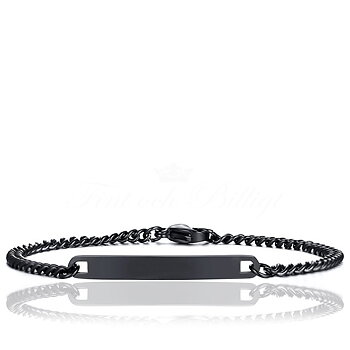 Armband Pansar ID Black - ID-Armband Svart 316L 4mm