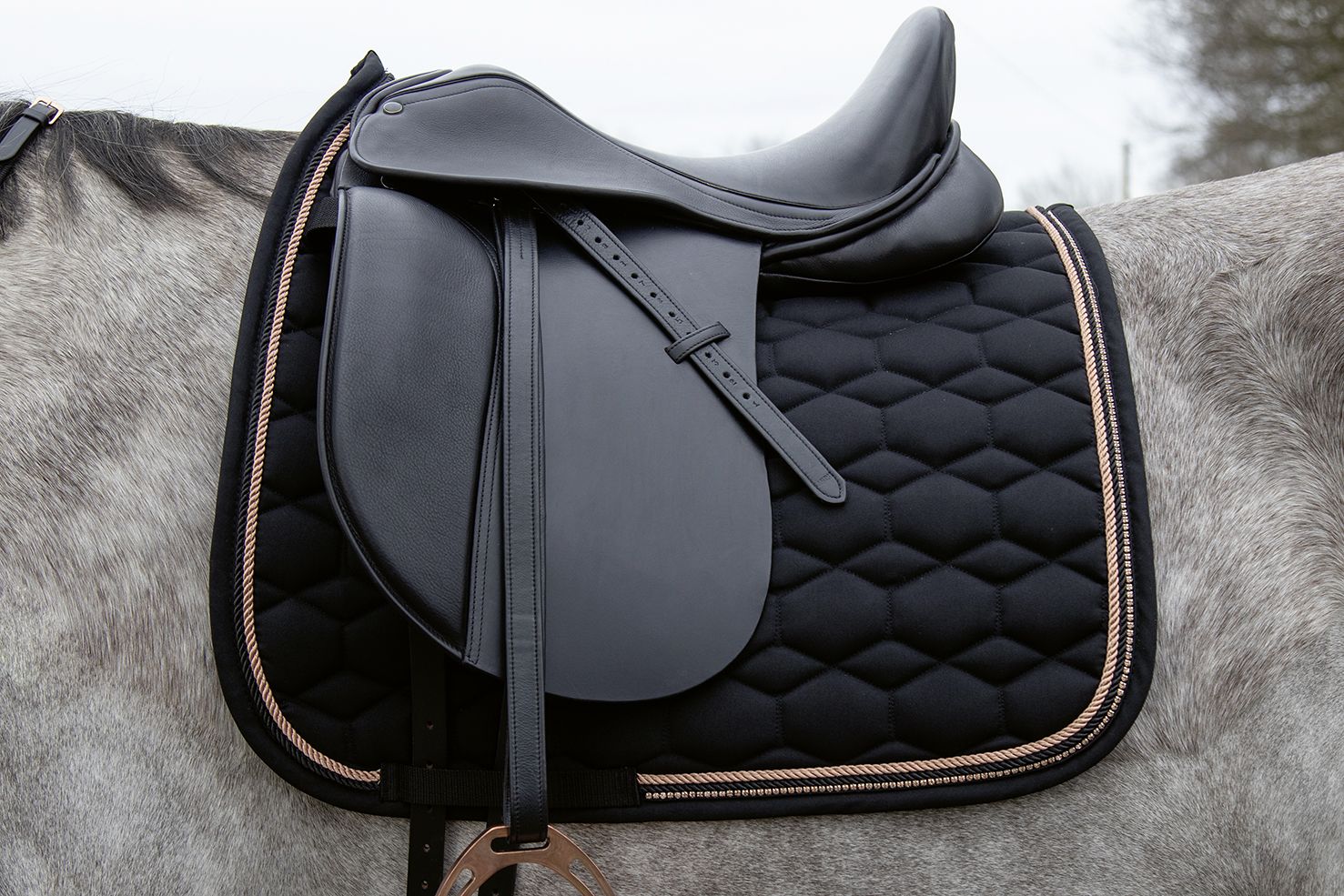 HKM Schabrak Rosegold Glamour Svart Dressyr och Allround-Hopp - 3