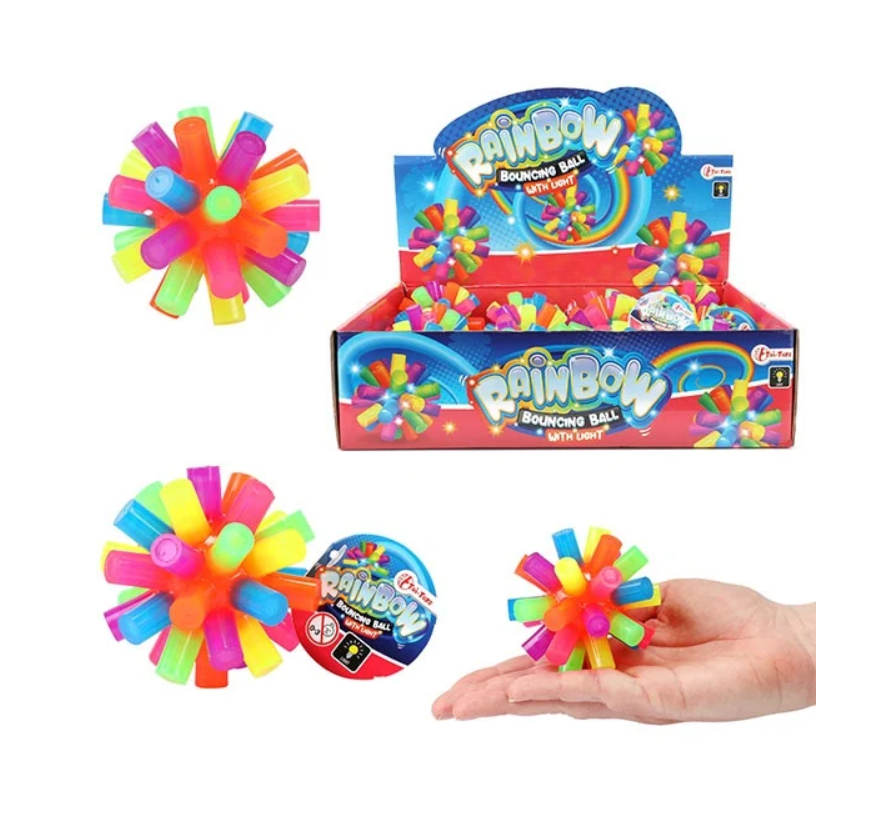 Fidget Toy Rainbow Bouncing ball with light Robbis Hobby Shop