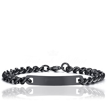 Pansar ID Black - ID-Armband Svart Armband 316L 7mm