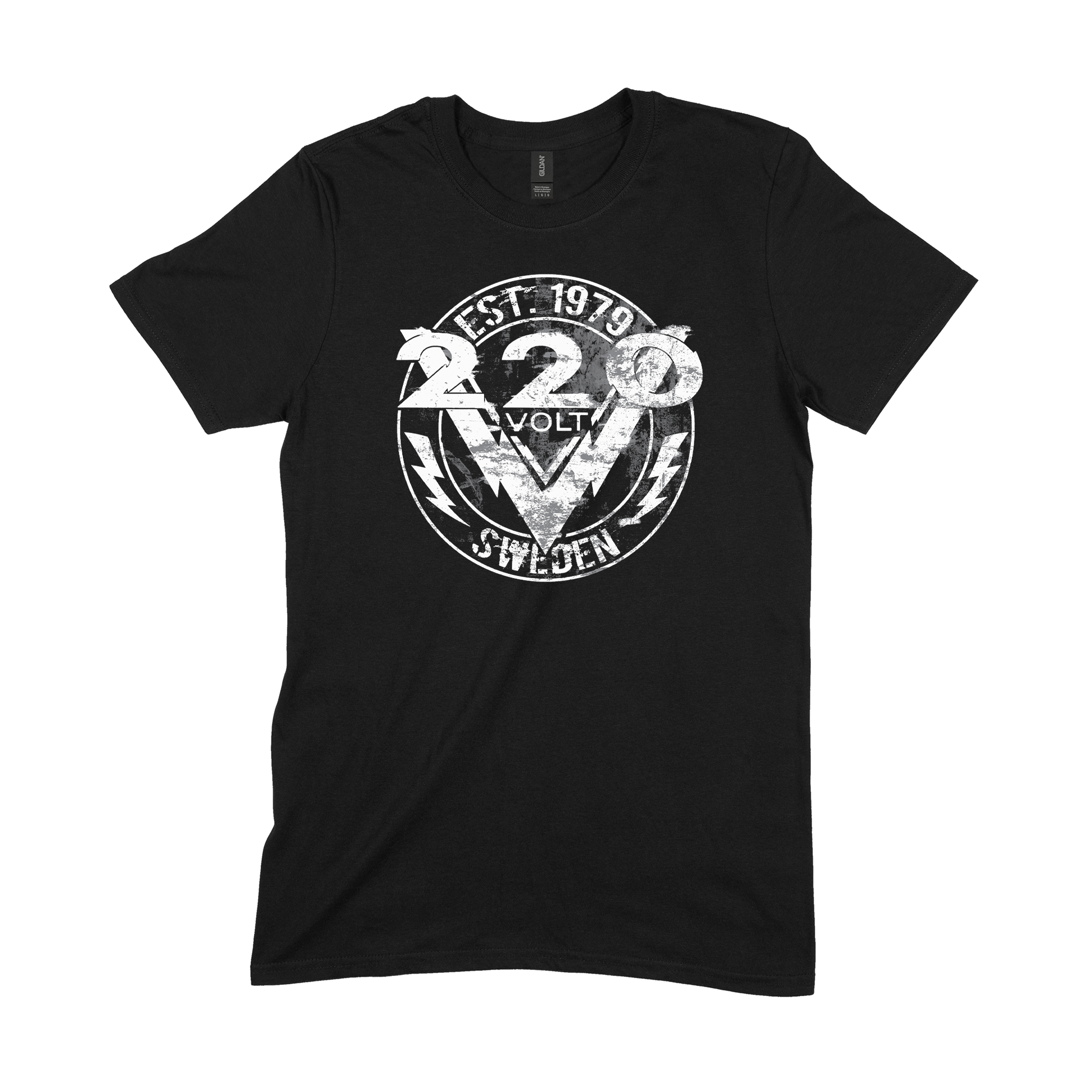 220 VOLT - T-SHIRT, WHITE LOGO