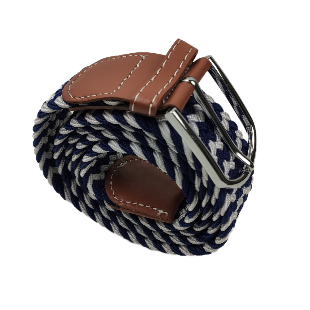 Blue/White Pattern Belt Standing
