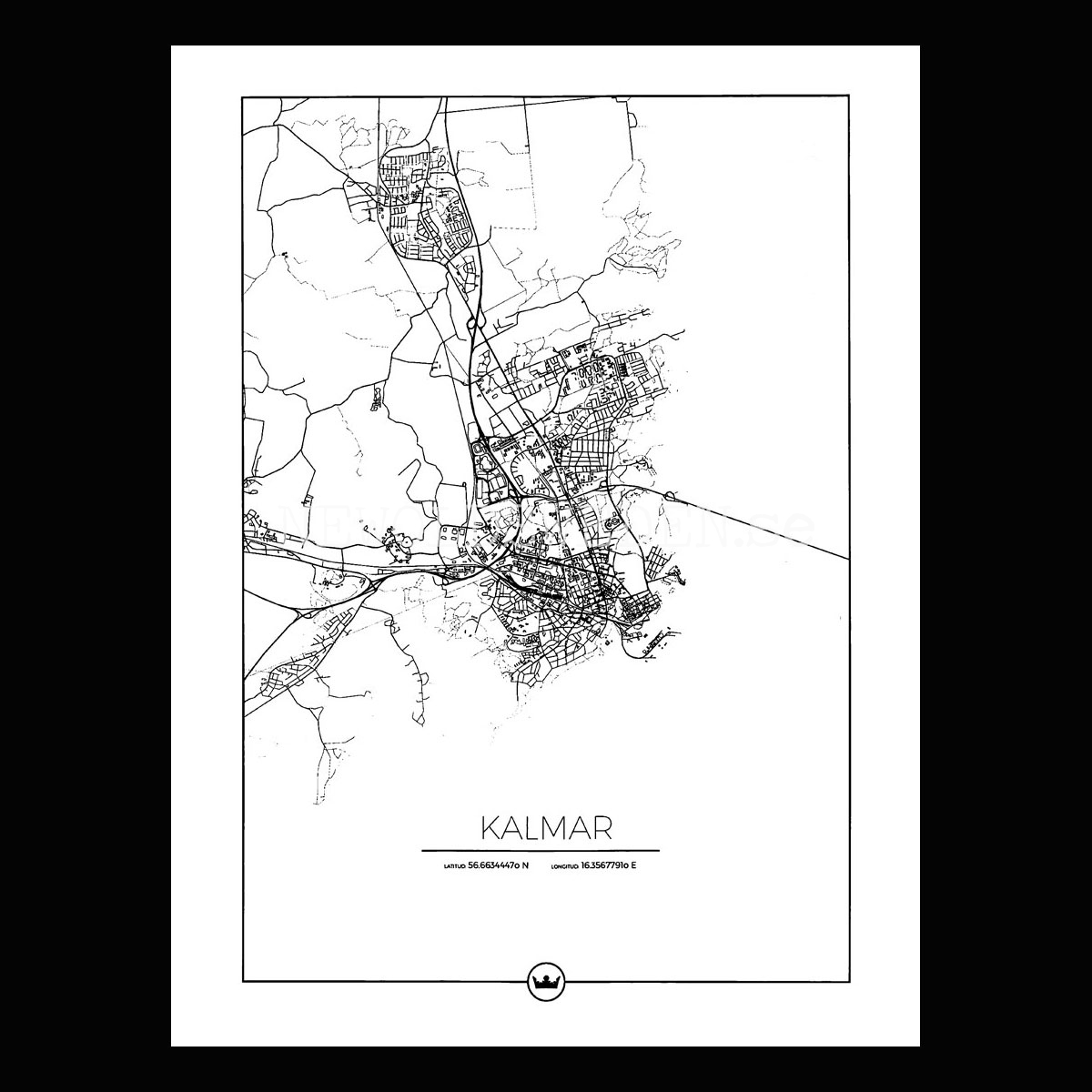 Karta  över Kalmar