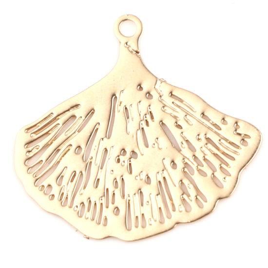 Berlock -  Ginko blad, Guld filigree