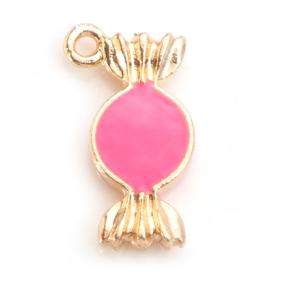 Charm ,  Candy  enamel Gold & Pink