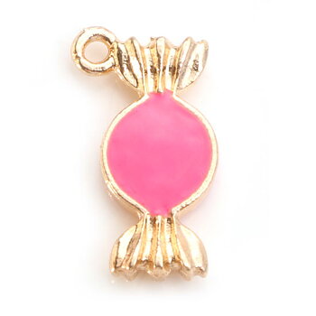 Charm ,  Candy  enamel Gold & Pink