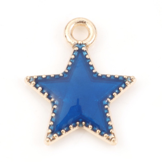Charm  ,enameld star,  Blue & gold