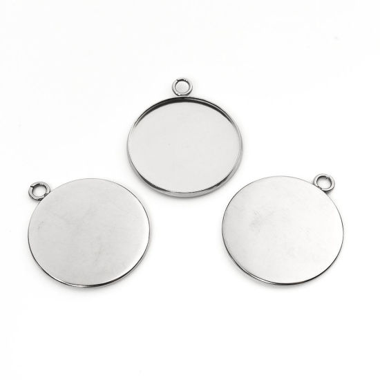 Cabochonhållare / fäste -25mm Stainless Steel  - 2