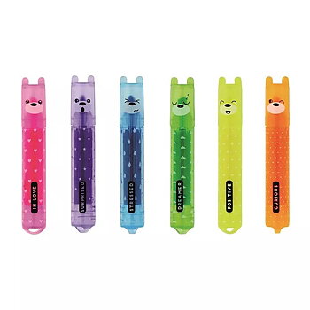 Teddy's mood, set of 6 mini highlighters
