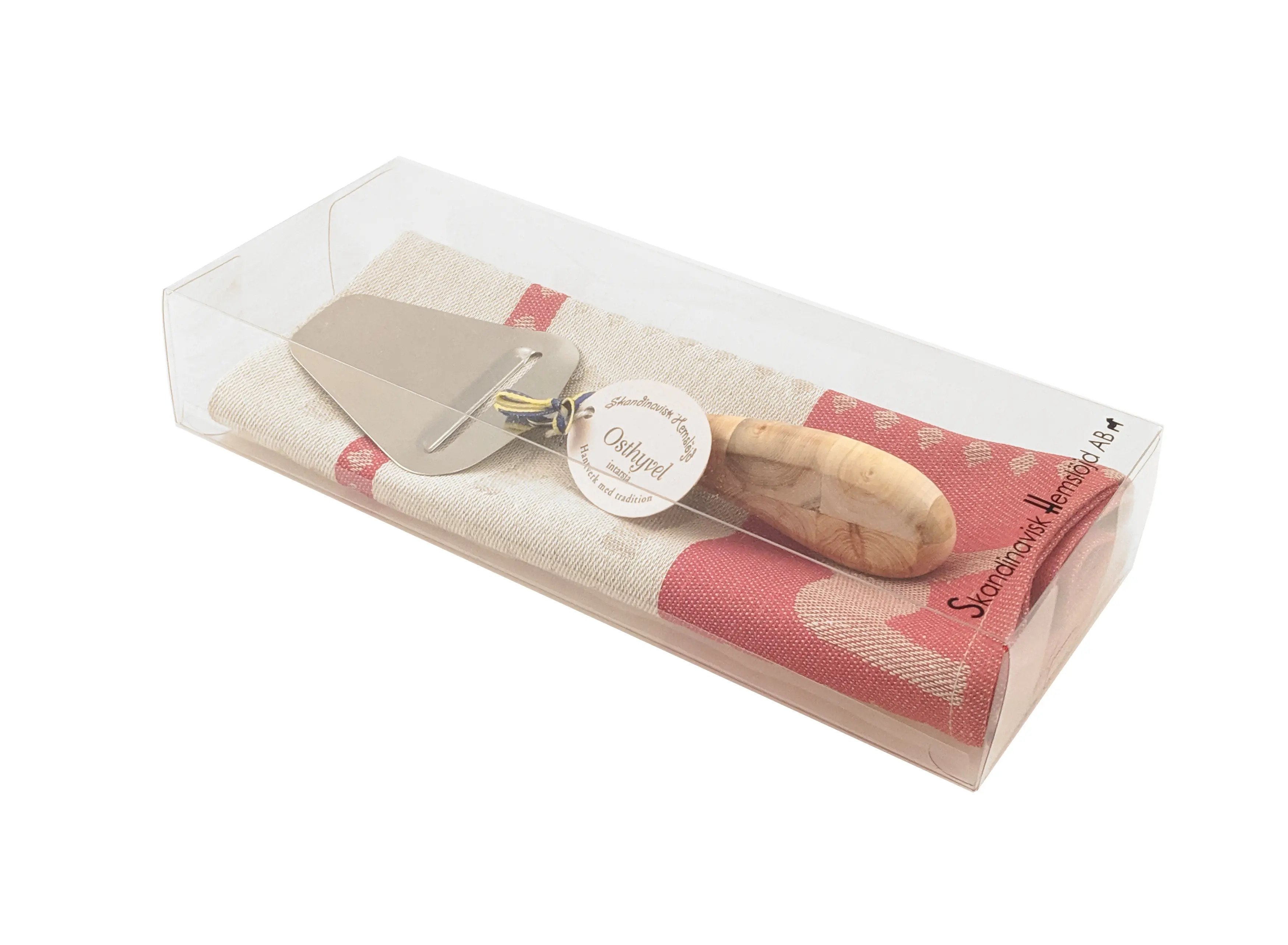 Cheese slicer & Kitchen towel - Dala horse, red