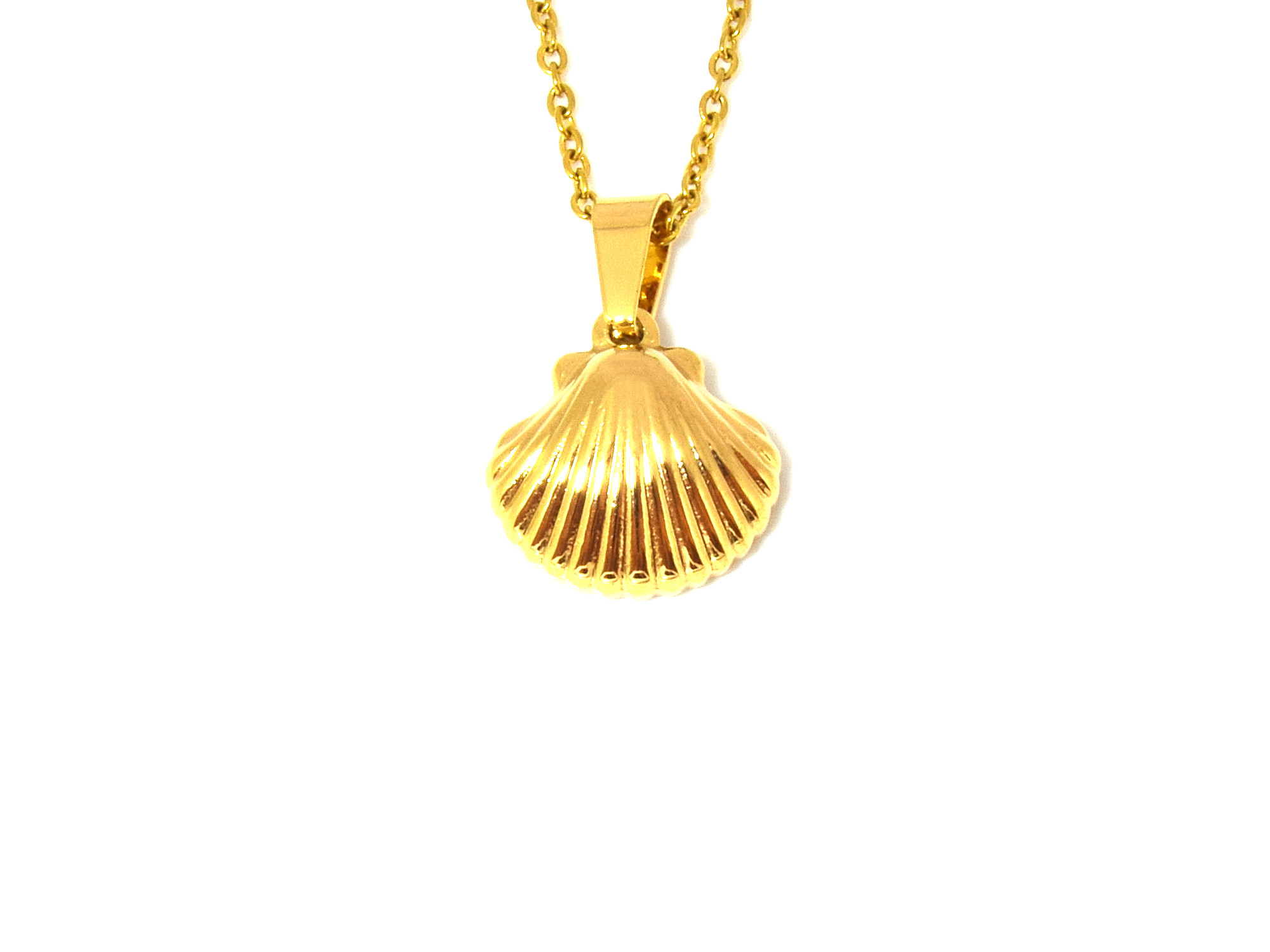 Snäcka Halsband i Rostfritt Stål Guld, Hav Hänge, Natur Smycke - 2