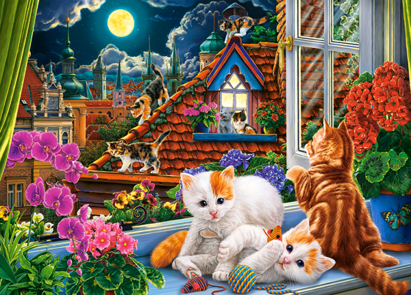 Kittens on the Roof, puslespil med 180 brikker (B-018499)
