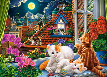Kittens on the Roof, puslespil med 180 brikker (B-018499)