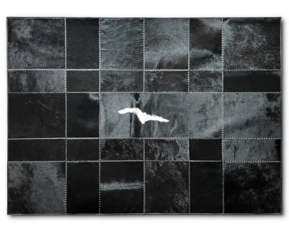 Patchwork Kohud matta svart 170 x 240 cm