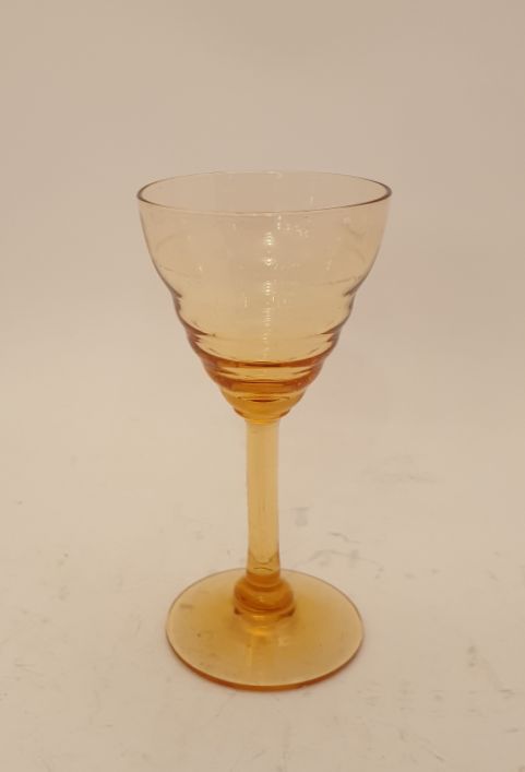 Likörglas bärnstensfärgat 1930-tal