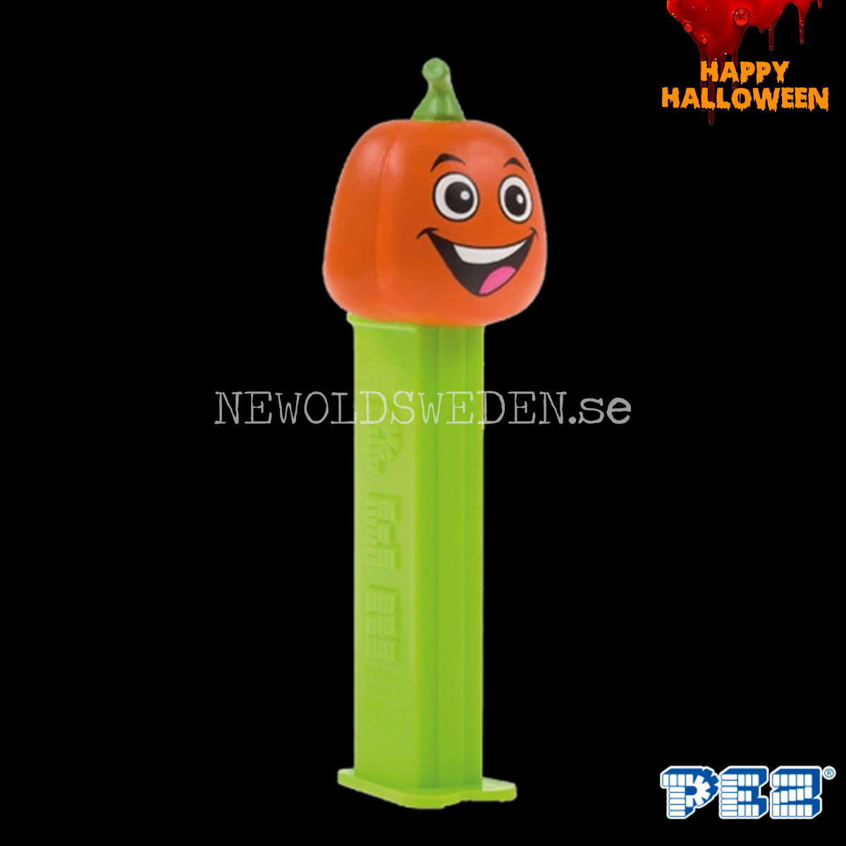 PEZ Dispenser JERRY THE PUMPKIN GREEN + Candy - Halloween - PE20