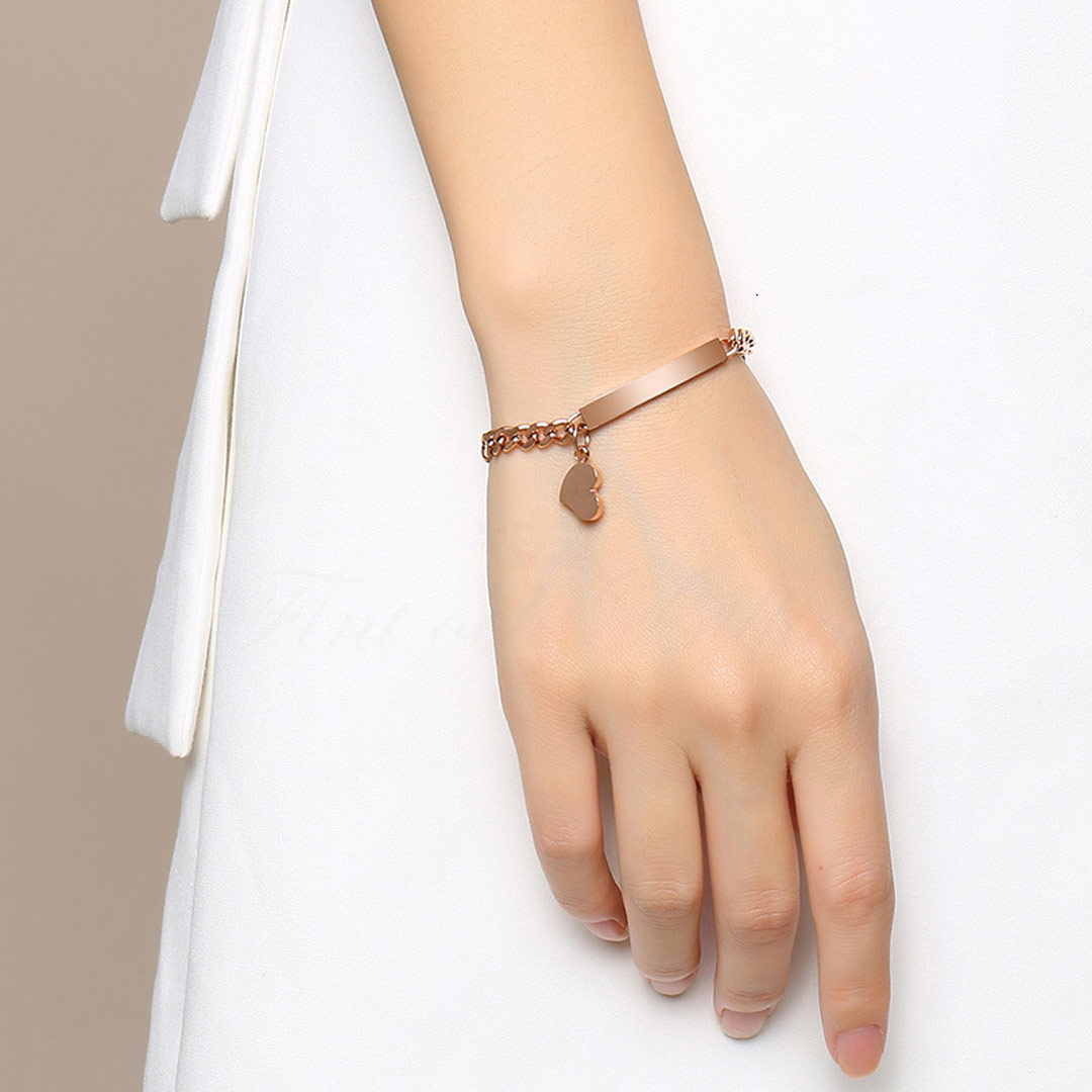 Armbånd Heart Pansar Id - Charm Heart Name Armbånd - 6