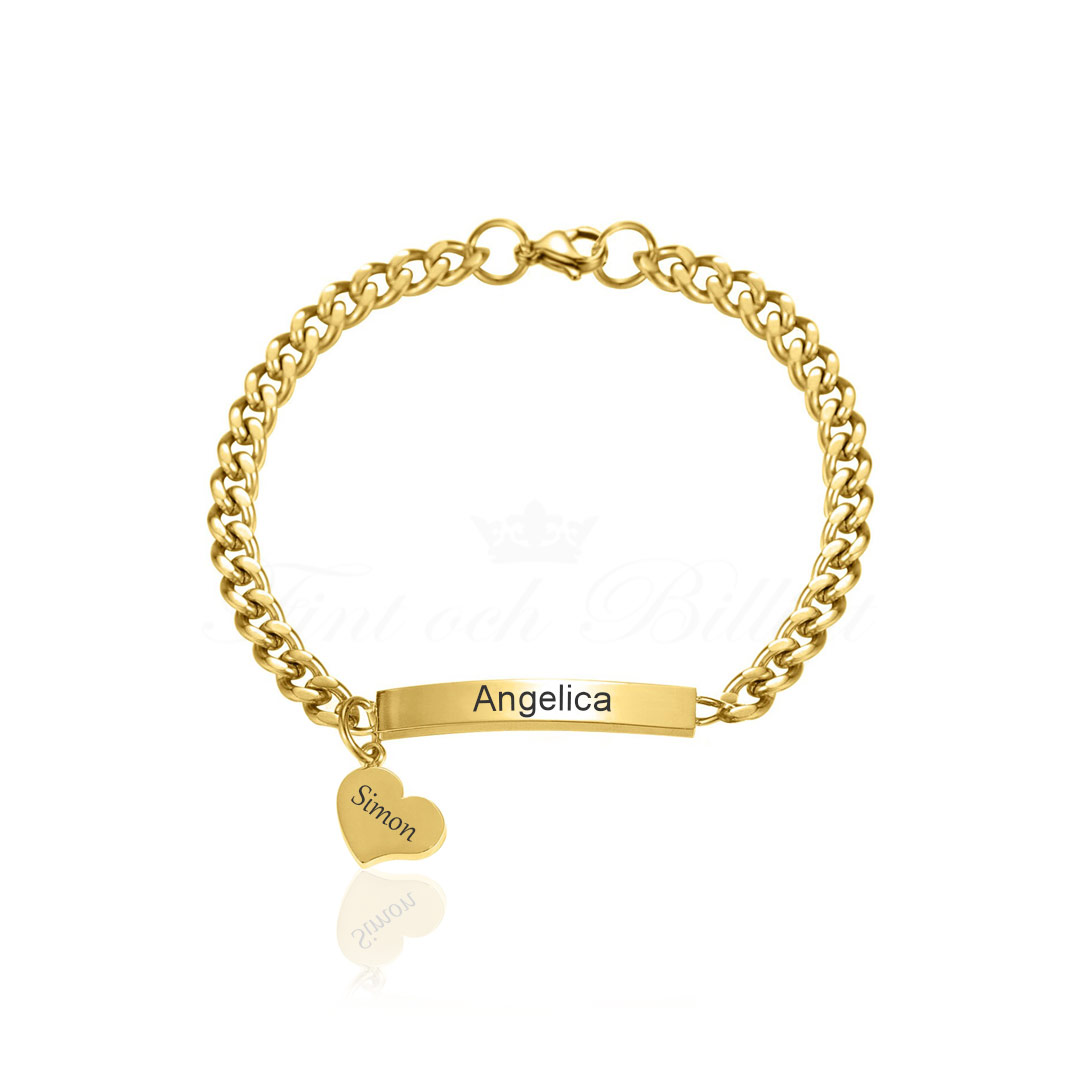 Armbånd Heart Pansar Id - Charm Heart Name Armbånd - 9