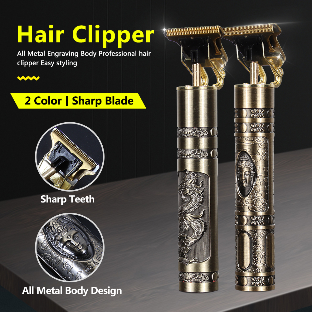 Professional Engraved Hair and Beard Trimmer - Drake 7 Pieces - 10