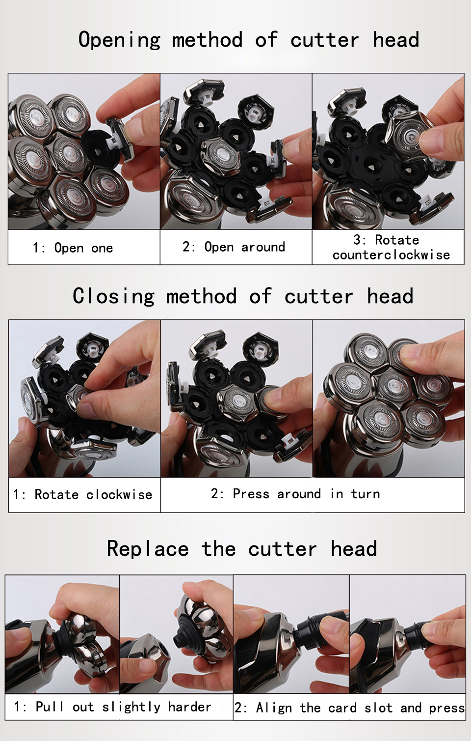 Professional Shaver - Black 7 parts - 12