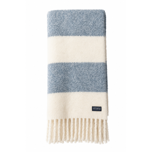 Chunky Barstripe Throw Sheet - Indigo Melange