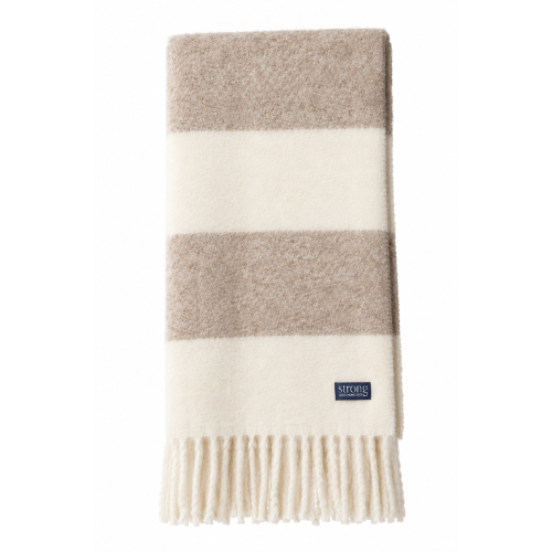 Chunky Barstripe Throw Pläd- Brown Melange